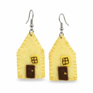 Kleines Zuhause – Ohrringe – Freistellung · KI-Abbildung / White background · AI image