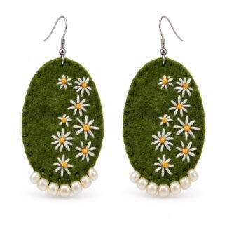 Gänseblümchen – Ohrringe – Freistellung · KI-Abbildung / White background · AI image